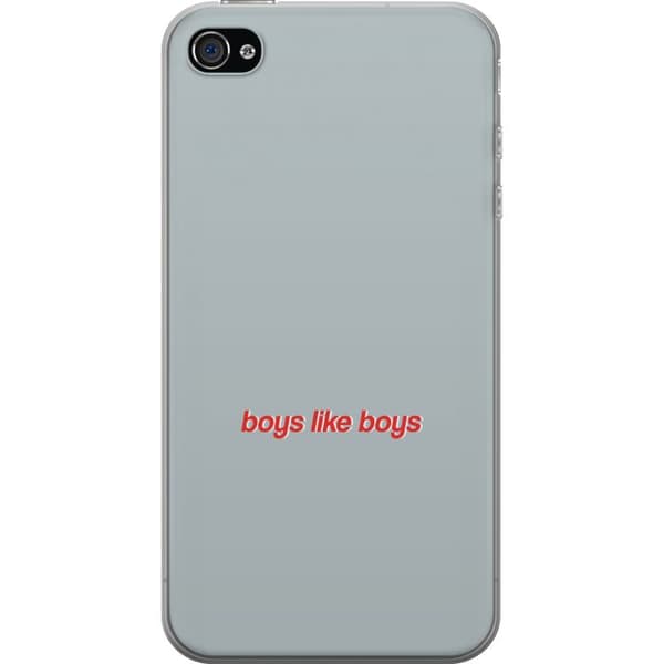 Kompatibelt Mobilskal till Apple iPhone 4 Boys Like Boys text grå