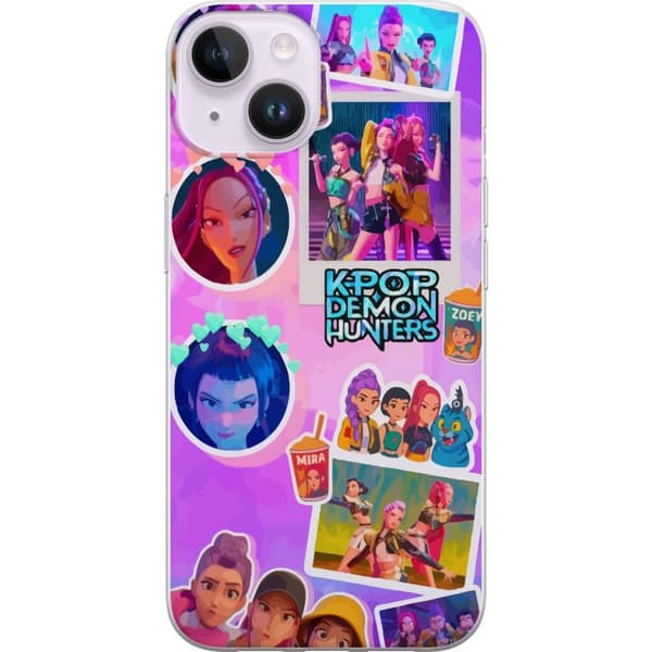 Kompatibelt Mobildeksel til Apple iPhone 14 Kawaii KPop Demon Hunters-vinylsamlefigur