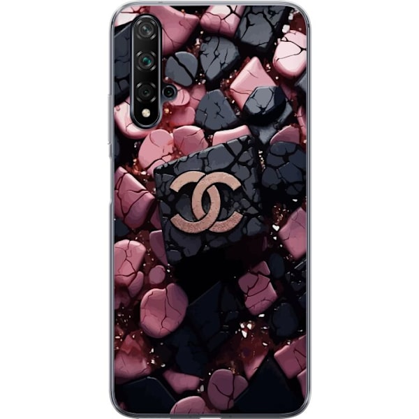 Huawei nova 5T Gjennomsiktig deksel Chanel Svart og Rosa