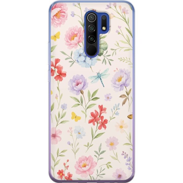 Xiaomi Redmi 9 Genomskinligt Skal Blommor