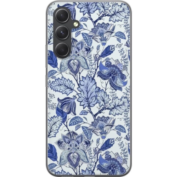 Samsung Galaxy S24 Genomskinligt Skal Blommor Blå...