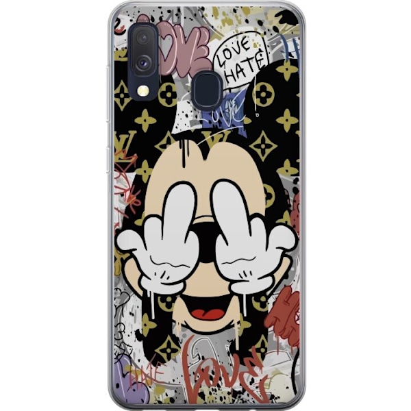 Samsung Galaxy A40 Genomskinligt Skal Mickey Mouse