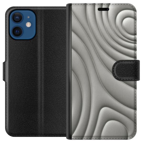Kompatibelt Plånboksfodral till Apple iPhone 12 Silver Waves