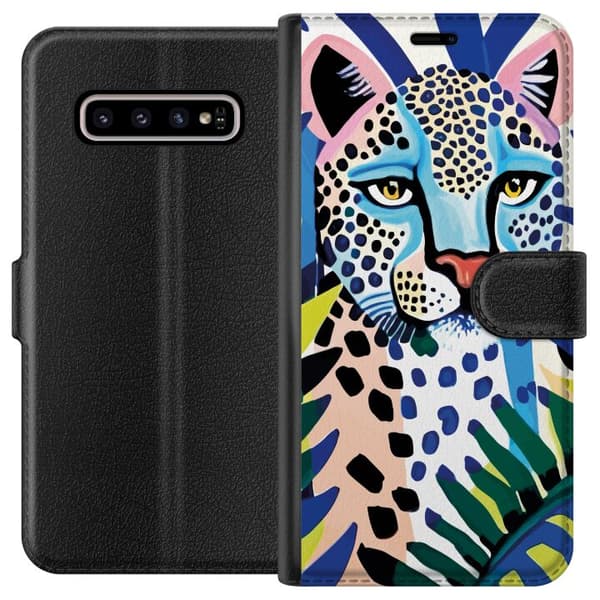 Kompatibelt Lommeboketui til Samsung Galaxy S10+ Levende Leopard