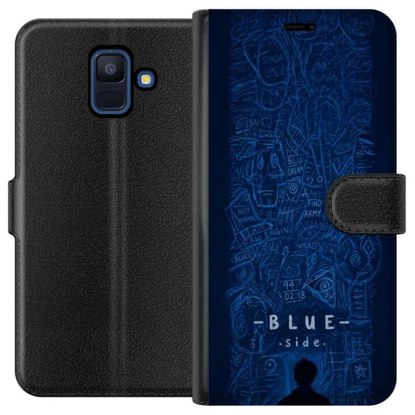 Kompatibelt Plånboksfodral till Samsung Galaxy A6 (2018) Blue Side illustration blå
