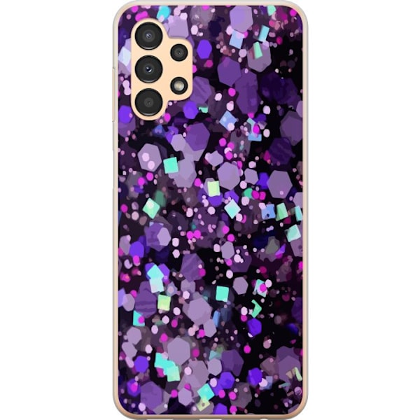 Samsung Galaxy A13 Läpinäkyvä kuori Violetti Kimalle