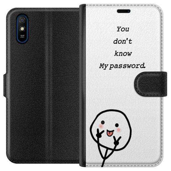 Xiaomi Redmi 9A Plånboksfodral You Don’t Know My Password – edgy textmotiv med attityd