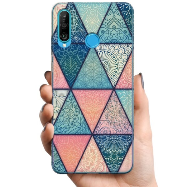 Huawei P30 lite TPU Matkapuhelimen kuori Mandala Kolmiot