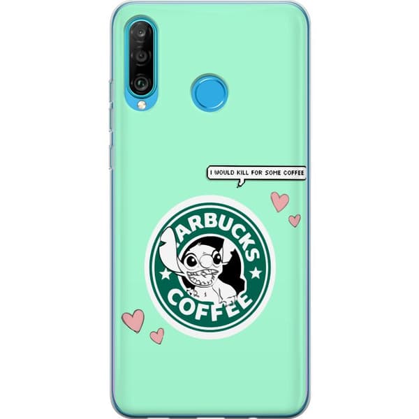 Kompatibelt Mobilskal till Huawei P30 lite Stitch Kaffe