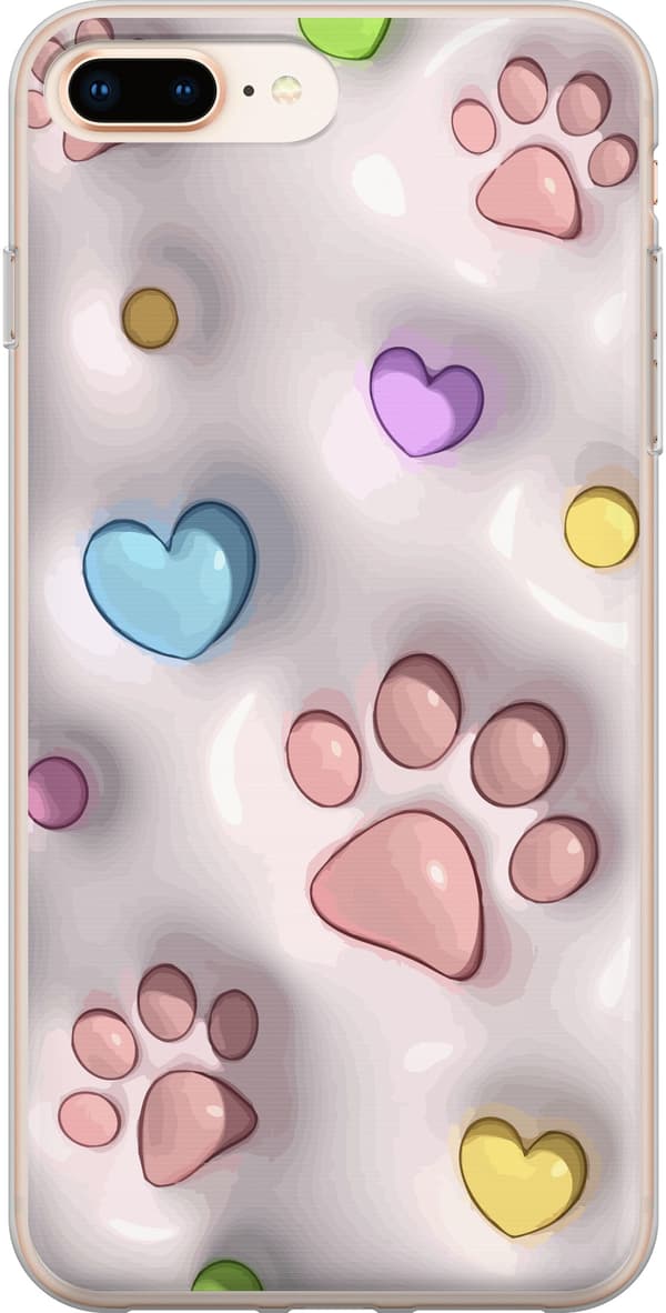 Kompatibelt Mobilskal till Apple iPhone 8 Plus Fluffiga Tassar
