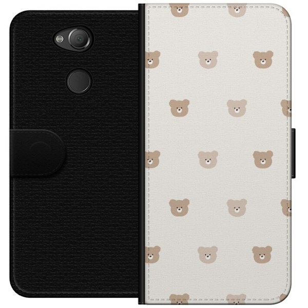 Sony Xperia XA2 Tegnebogsetui Teddybaggrund - søde teddybjørne mod en blød baggrund