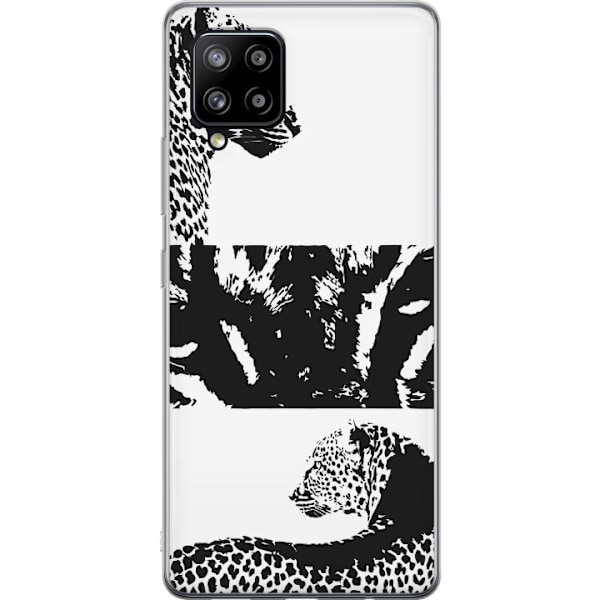Samsung Galaxy A42 5G Genomskinligt Skal Leopard Faces – trendigt mönster med leopardansikten