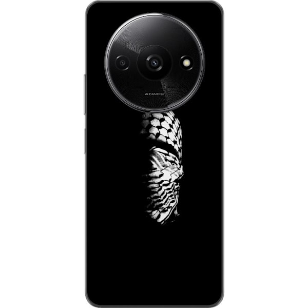 Xiaomi Redmi A3 Gennemsigtig cover Keffiyeh-mønster - klassisk sort-hvid palæstinensisk tørklæde med kulturel betydning