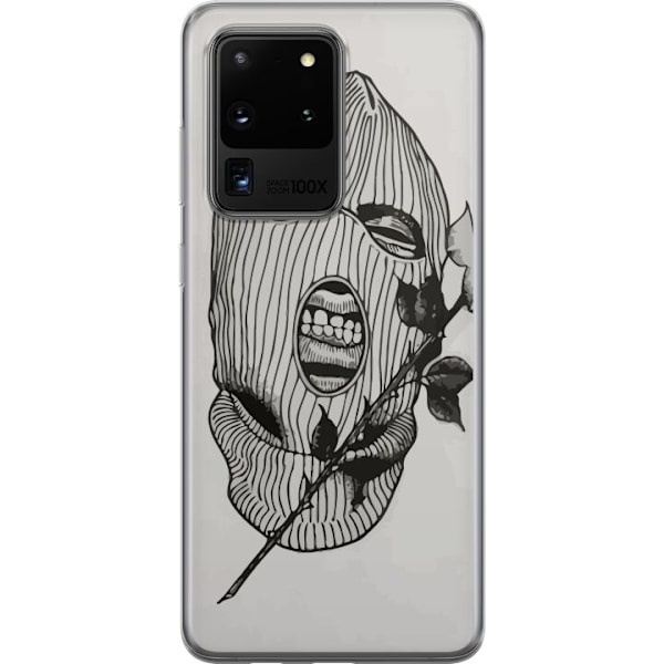 Samsung Galaxy S20 Ultra Genomskinligt Skal Ski Mask Ros Streetwear Design Grafiskt Motiv Spänning Urban Stil Street Art Maskerad Symbol