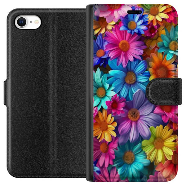Apple iPhone 6 Plånboksfodral Gerbera Blommor Färgglad Dekor Blommotiv Populärt Heminredning Färg Rik Väggkonst Design
