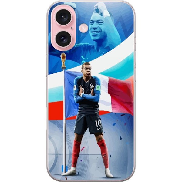 Apple iPhone 16 Läpinäkyvä kuori Kylian Mbappé