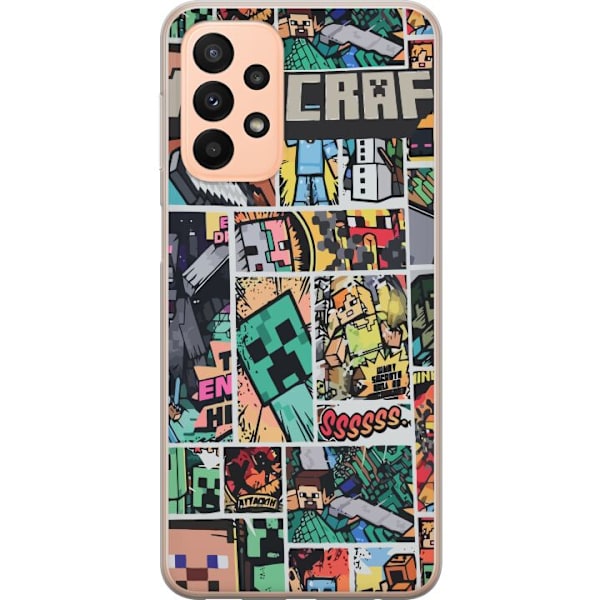 Samsung Galaxy A23 Gennemsigtig cover Minecraft Kunst