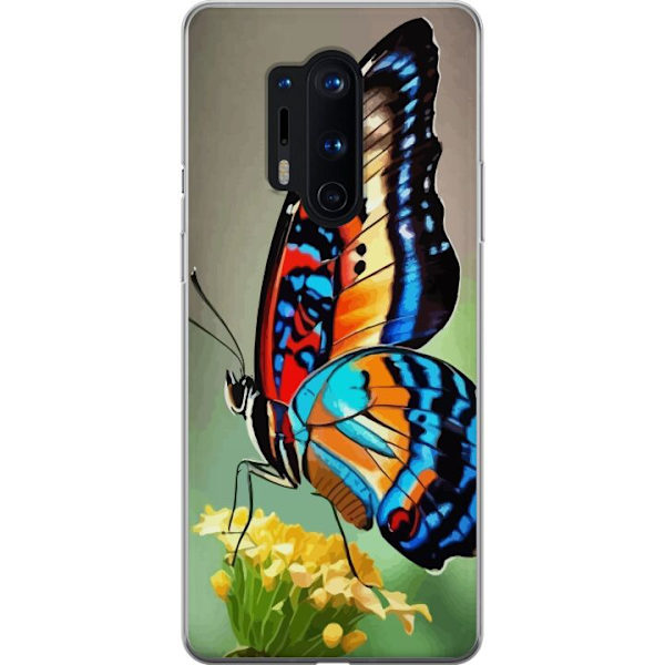 OnePlus 8 Pro Genomskinligt Skal Fjäril Natur Sommar Motiv Vingar Färgstark Design Populär Dekor Grafiskt Exotiskt Tema
