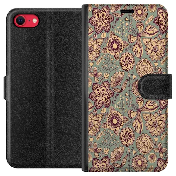 Apple iPhone 7 Tegnebogsetui Vintage Blomster