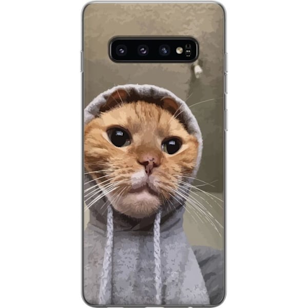 Samsung Galaxy S10 Genomskinligt Skal Katt Tröja