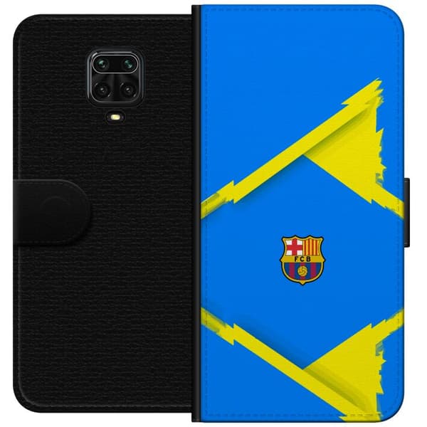Kompatibelt Plånboksfodral till Xiaomi Redmi Note 9S Blågul fotbollsdesign blå