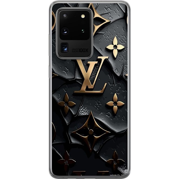 Samsung Galaxy S20 Ultra Läpinäkyvä kuori Louis Vuitton Tumma tila Suunnittelu Musta Ylellisyys Tyyli Muoti Suosittu Graafinen Kuvio Muotisymboli L