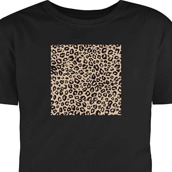 Børne T-shirt | Behagelig T-shirt til Børn Leopard Mønster sort 5-6 År