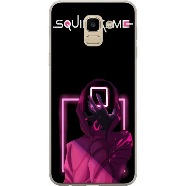 Samsung Galaxy J6 Genomskinligt Skal Squid Game Tema Populär Serie Motiv Grafiskt Ikoniskt Design Asiatisk Popkultur Spänning Drama