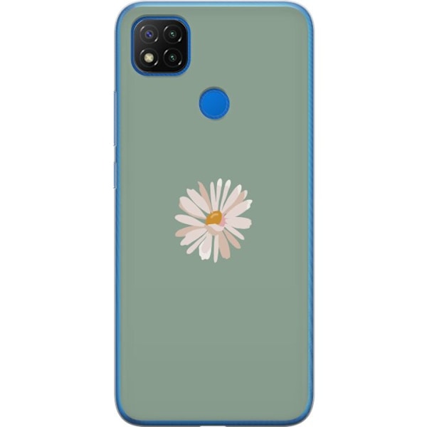 Xiaomi Redmi 9C Gennemsigtig cover Grøn Minimalblomst - stilf