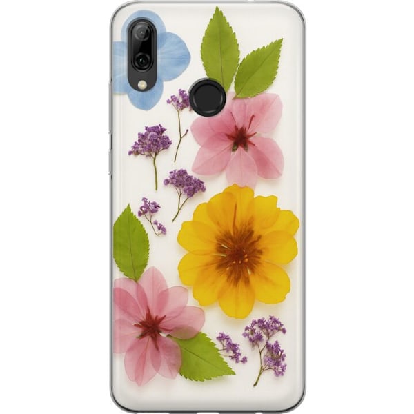 Huawei P smart 2019 Genomskinligt Skal Pressade blommor