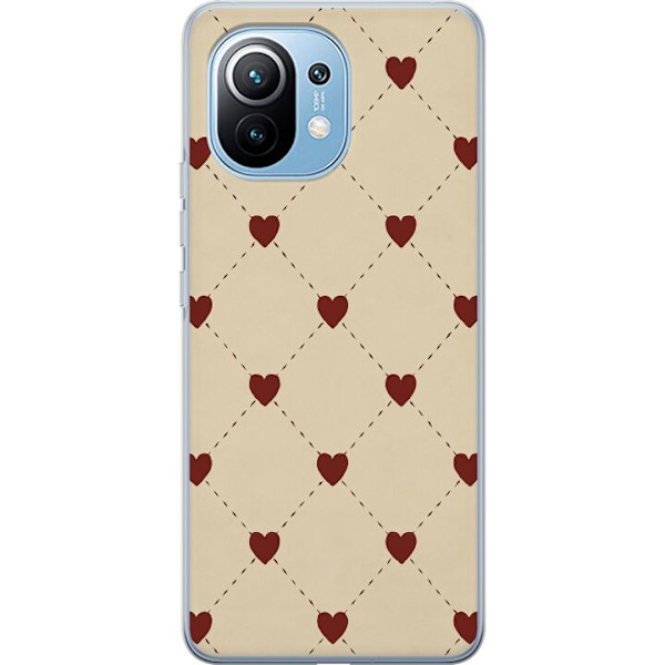 Xiaomi Mi 11 Läpinäkyvä kuori Sydänverkko