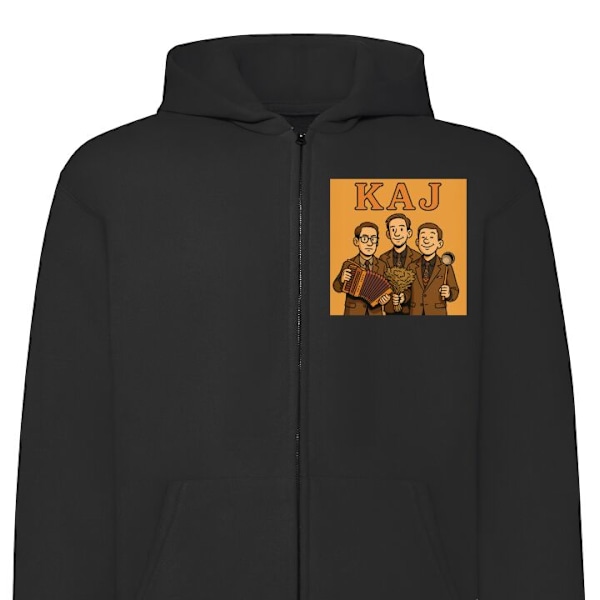 Zip-Hoodie | Huvtröja med Dragkedja för Vuxna Kaj 2025 svart XL
