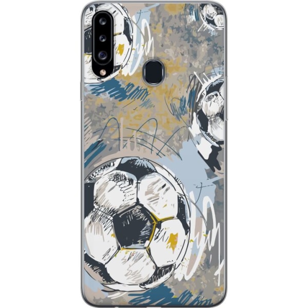 Samsung Galaxy A20s Läpinäkyvä kuori Jalkapallo