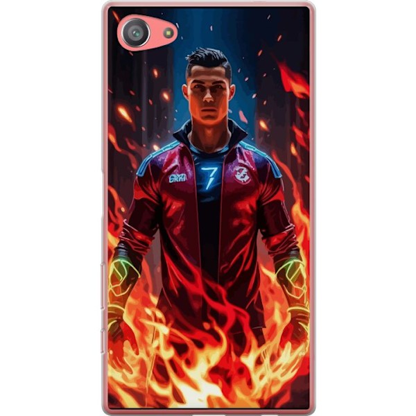 Sony Xperia Z5 Compact Läpinäkyvä kuori Ronaldo Inferno - jalkapallolegenda liekeissä