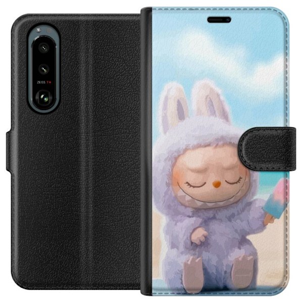Sony Xperia 5 III Plånboksfodral Labubu Pink Mood – Rosa monsterdesign