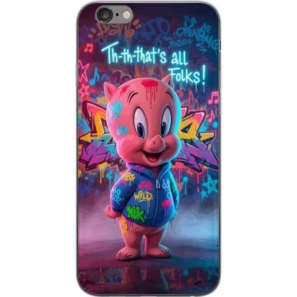 Kompatibelt Mobildeksel til Apple iPhone 6s Plus Rosa grått i fargeglad hettegenser foran graffiti med urban gatekunstfølelse rosa