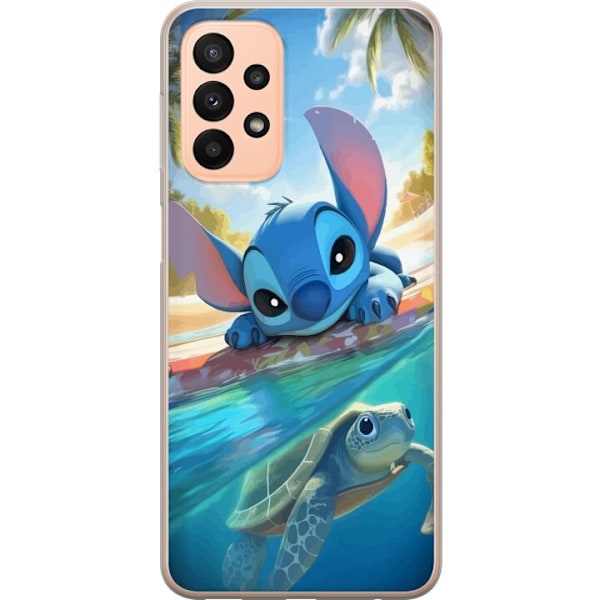 Samsung Galaxy A23 Läpinäkyvä kuori Stitch kilpikonnalla -