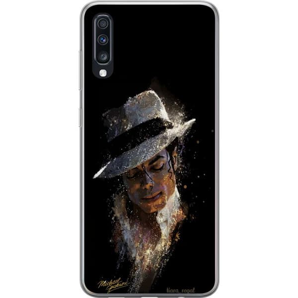 Kompatibel Mobilcover til Samsung Galaxy A70 Glittrande man med vit hatt sort