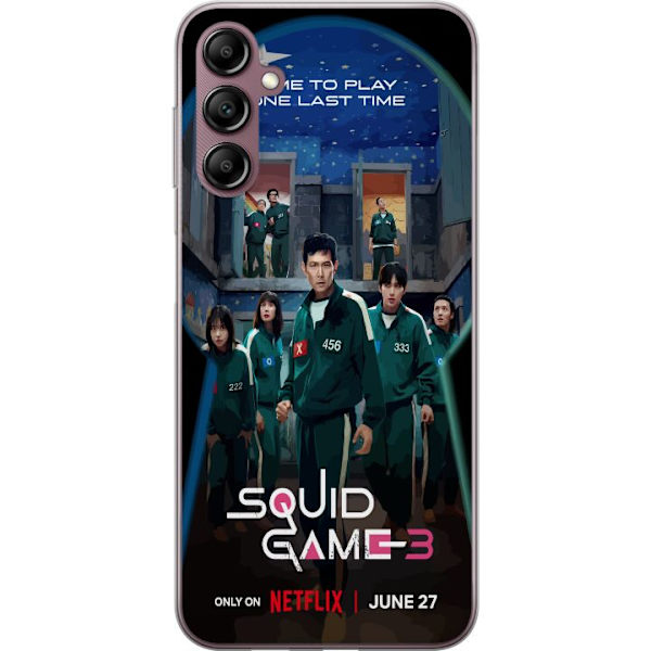 Samsung Galaxy A14 5G Genomskinligt Skal Squid Game Säsong 3 Seriefigurer Populärt TV Serie Motiv Ikoner Spänning Drama Asiatisk Design Trend