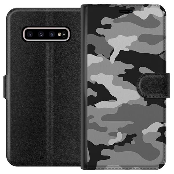 Kompatibelt Lommeboketui til Samsung Galaxy S10+ Militær BW