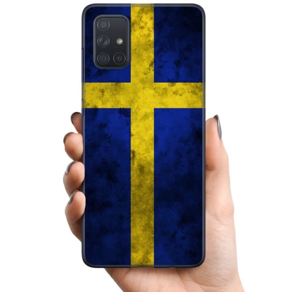 Samsung Galaxy A71 TPU Mobildeksel Sverige Flag