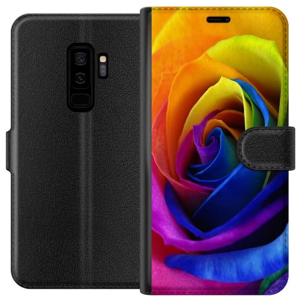 Kompatibel Tegnebogsetui til Samsung Galaxy S9+ Regnbue Rose