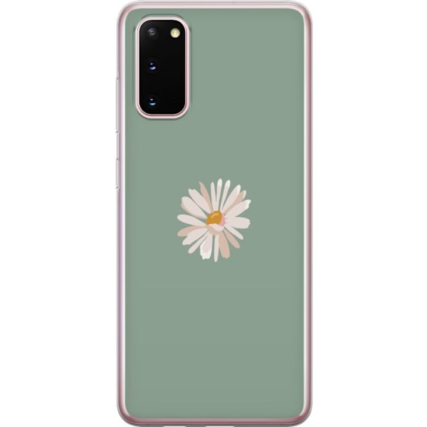 Samsung Galaxy S20 Läpinäkyvä kuori Vihreä Minimalikukka - tyylikäs kukka vihreällä taustalla