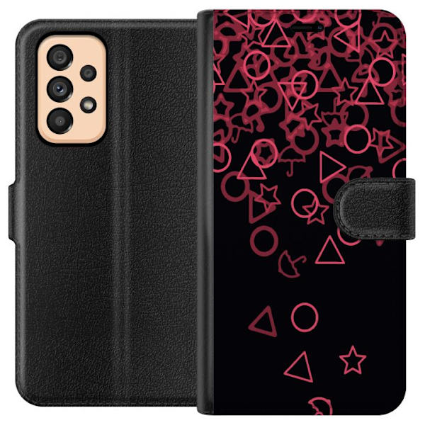 Samsung Galaxy A53 5G Plånboksfodral Squid Game Ikoner Serie Design Populärt TV Spel Ikoner Grafiskt Motiv Asiatisk Trend Dramaserie