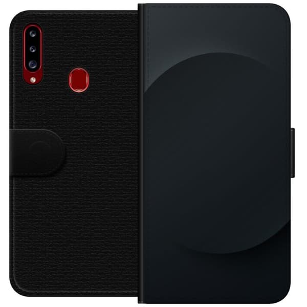 Kompatibelt Plånboksfodral till Samsung Galaxy A20s Svart Prick
