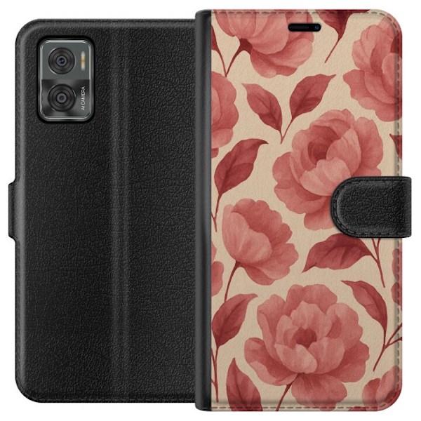 Motorola Moto E22i Tegnebogsetui Roseblomst