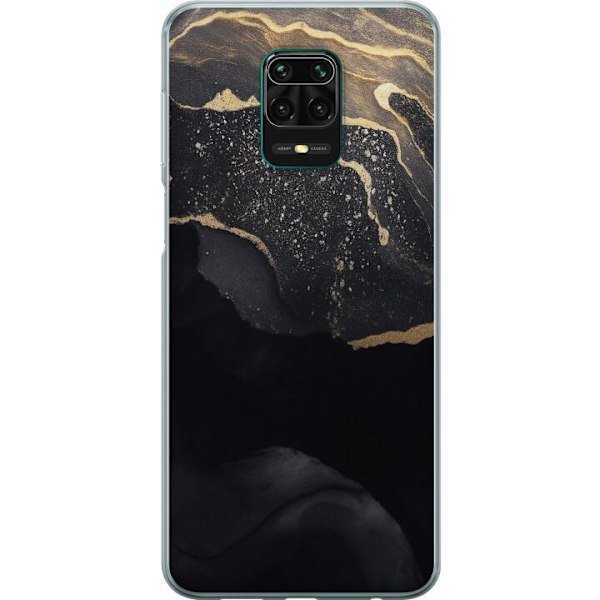 Xiaomi Redmi Note 9 Pro Läpinäkyvä kuori Musta kulta abstrakti