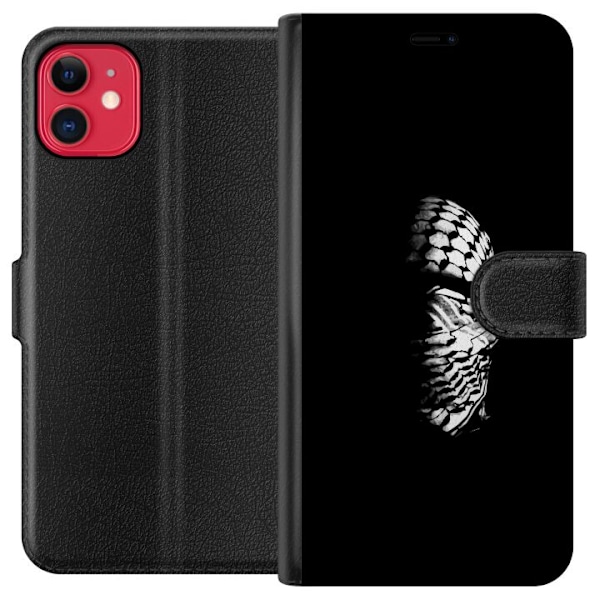 Apple iPhone 11 Tegnebogsetui Keffiyeh-mønster - klassisk sor
