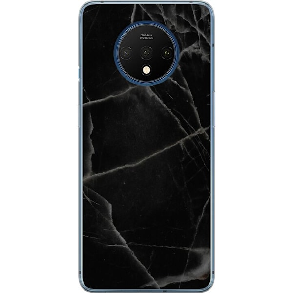 OnePlus 7T Gennemsigtig cover Sort marmor