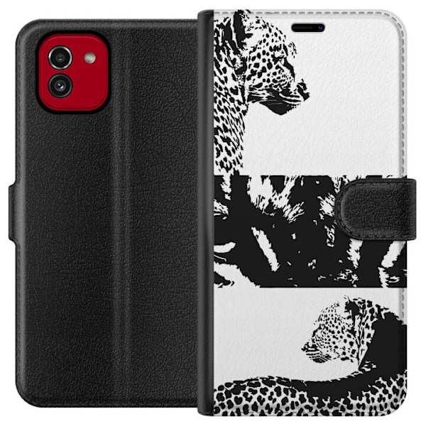 Samsung Galaxy A03 Lommeboketui Leopard Faces